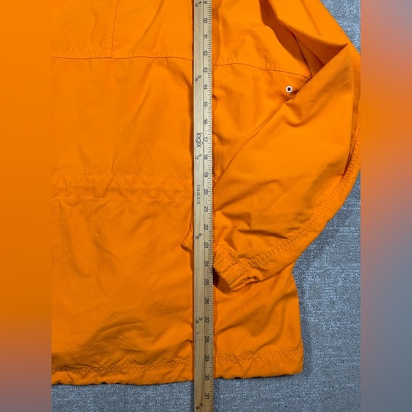 LL Bean Orange Pull Over Long Sleeve Nylon Light Weight Jacket Size Medium - Picture 9 of 9